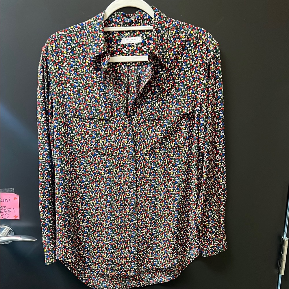 equipment silk Multicolor Floral Shirt